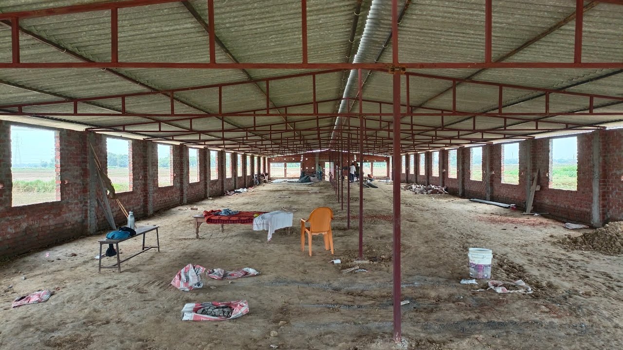 40×165ft EC shed construction|8000Birds Capacity EC poultry farm|KS Poultry|