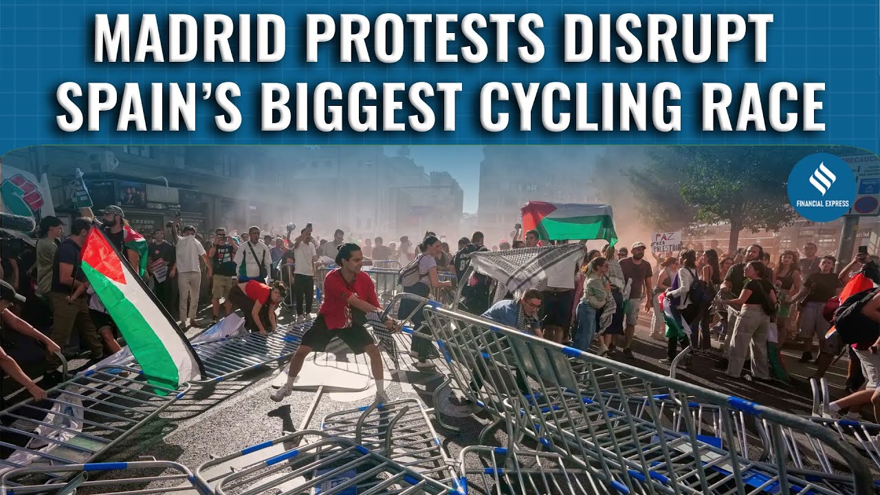 Pro-Palestinian Protesters Clash With Police in Madrid, Vuelta a Espa&ntilde;a Cycle Race Abandoned