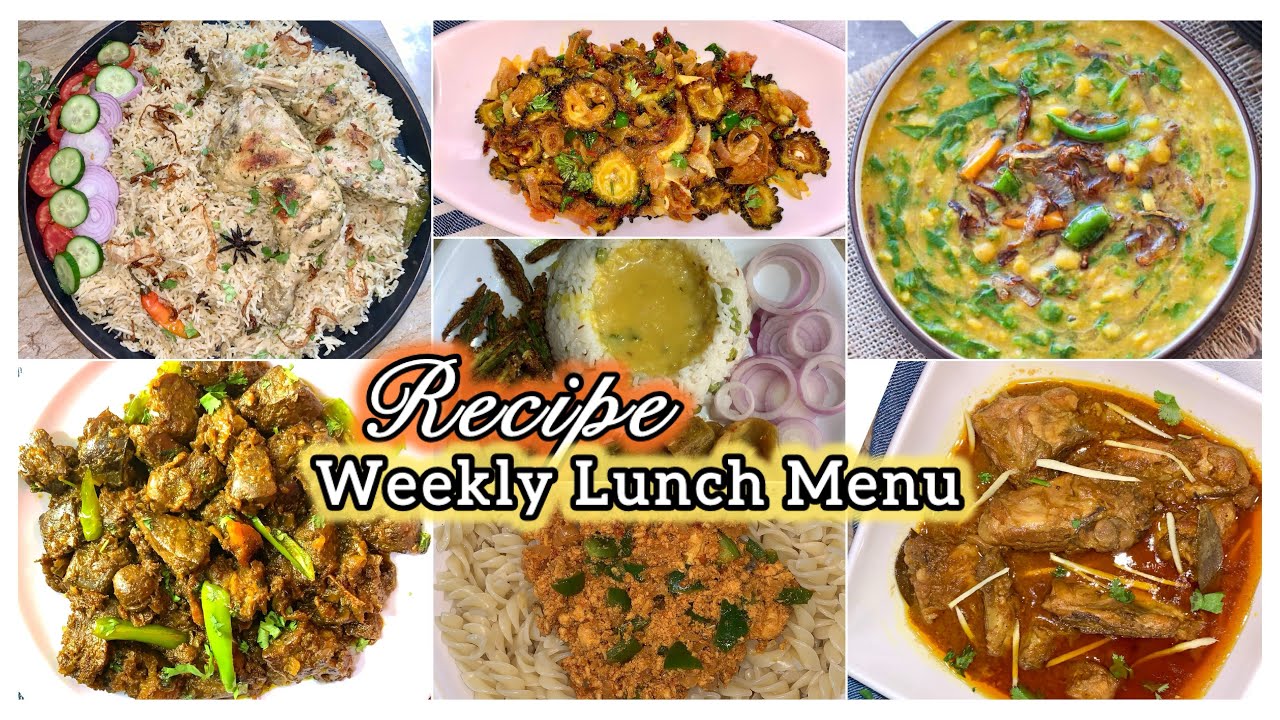 Weekly Lunch Menu | 7 Easy & Delicious Desi Recipes-Yum Foodella | Quick & Tasty Meal Ideas for Week