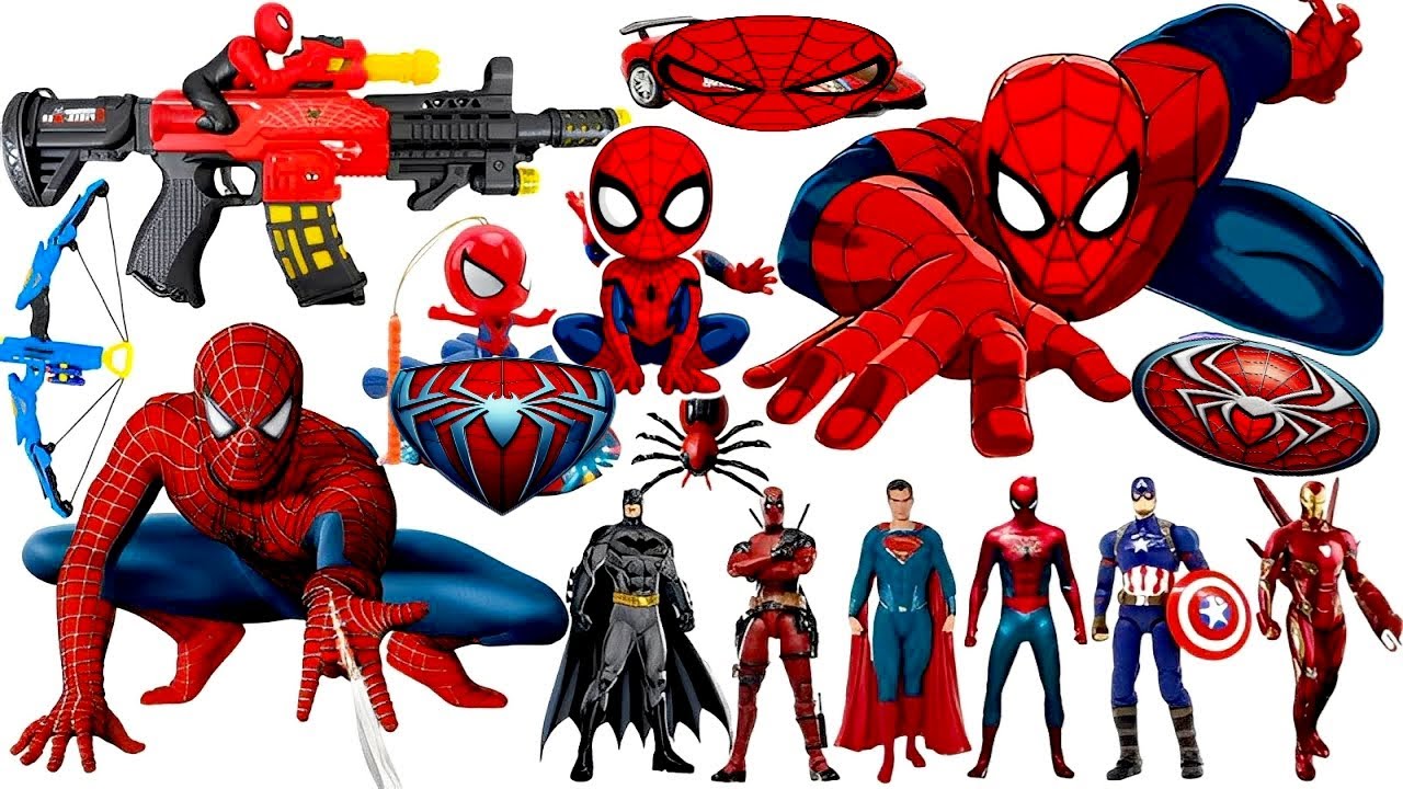 Spider-Man Doll Series Unboxing,Marvel Hero Toy Set,Spider-Man Toy Chariot,Marvel Doll Toy gun