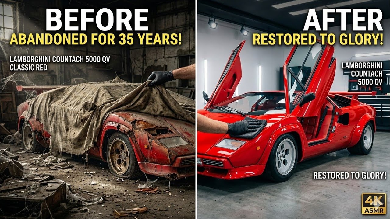 35 Years Abandoned! 1985 Lamborghini Countach 5000 QV - Full Restoration (4K ASMR)