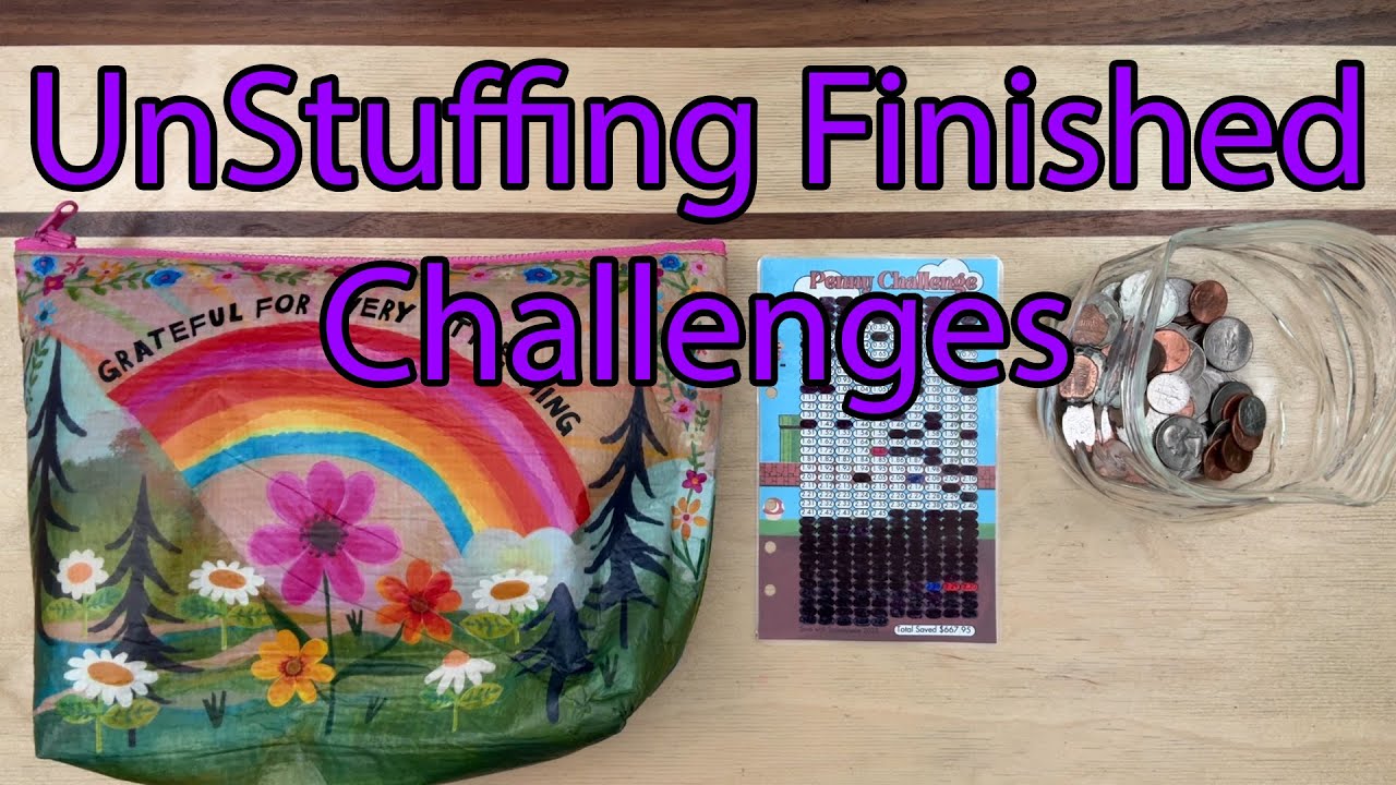 Unstuffing Finished Savings Challenges! | Penny Challenge | How much $ did we save? | Counting Cash