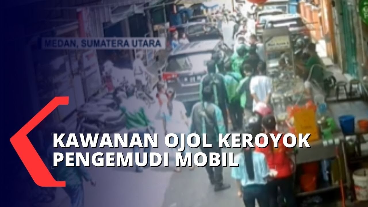 Viral! Rekaman Aksi Sejumlah Ojek Online Pukuli Pengemudi Mobil di Medan