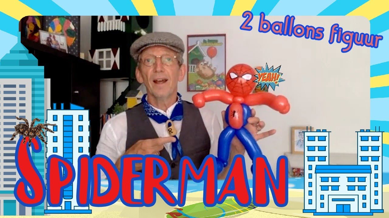 Spiderman ballonfiguur | live workshop met de Haagse Ballonnenboer - 72e balloon tutorial
