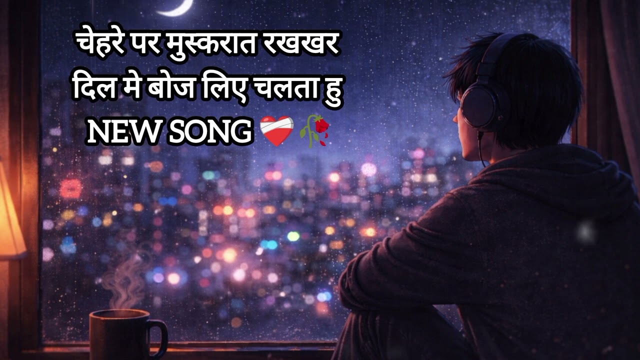 चेहरे पर मुस्करात रखकर दिल मे बोज लिए चलता हु | sad song lofi song Hindi song romantic song |