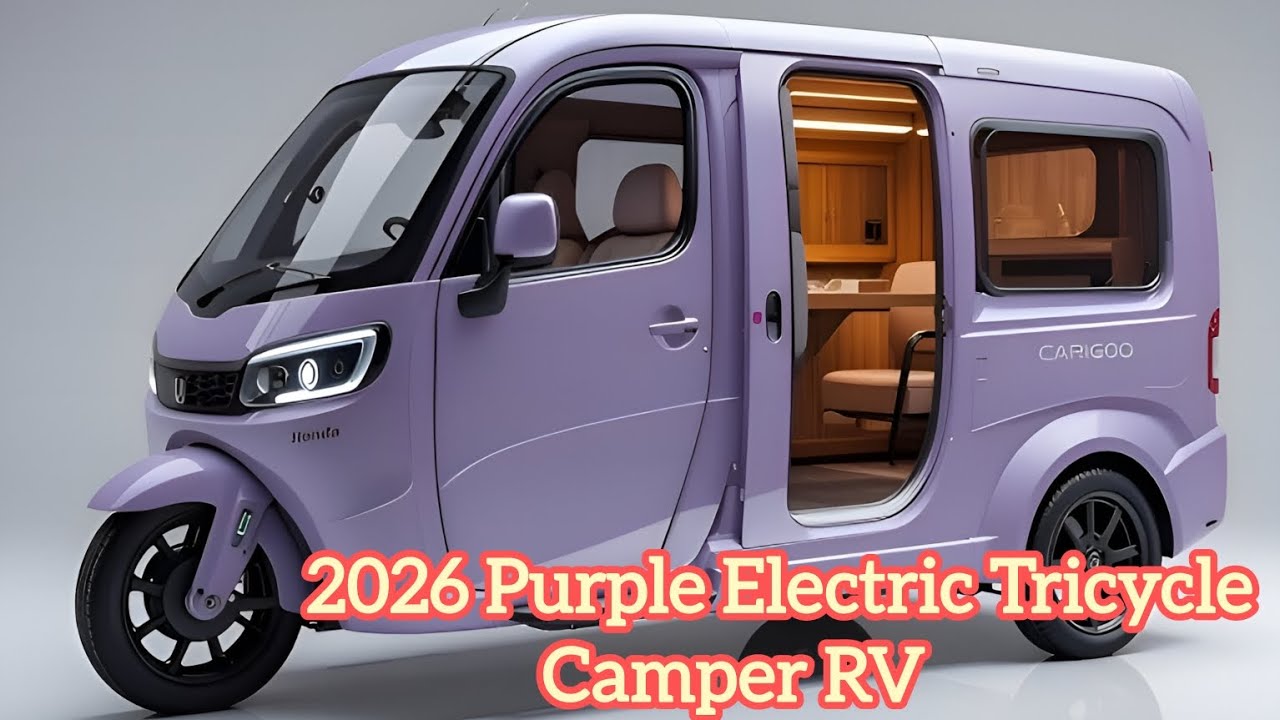 World’s Most Unique 2026 Purple Electric Camper Trike RV