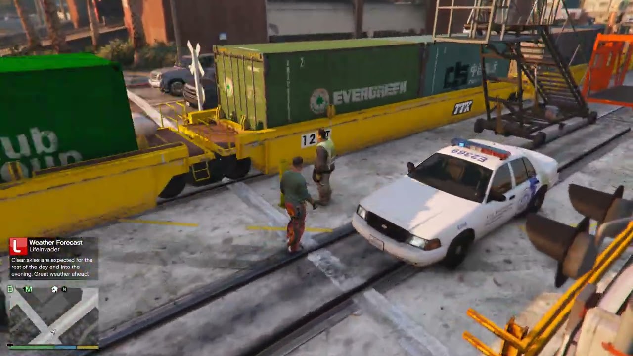 Los angeles Railway works | GTA V | Dangerous railway construction site