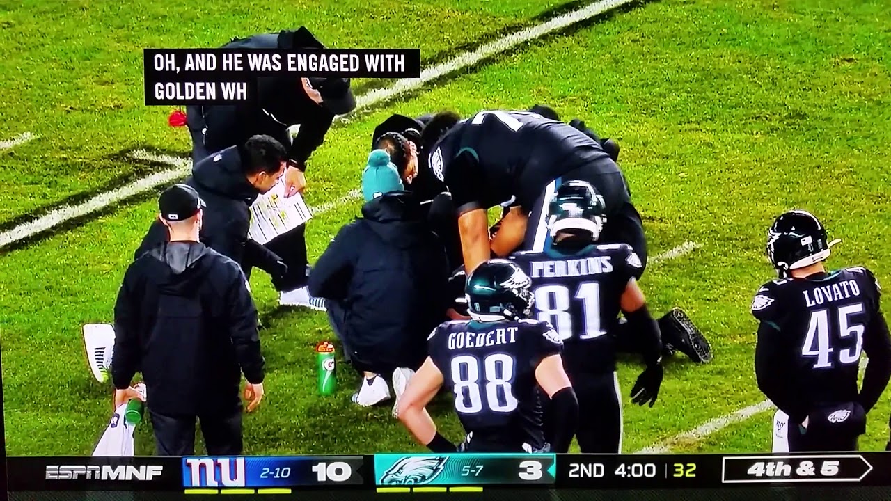 Lane Johnson #65 ankle injury Eagles/Giants