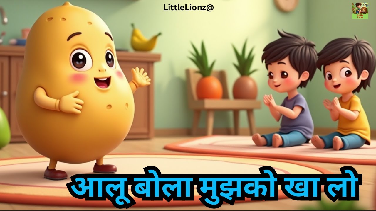 आलू बोला मुझको खा लो | Aloo Bola | Hindi Rhyme & Poem Song for Kids Fun Learning | LittleLionz