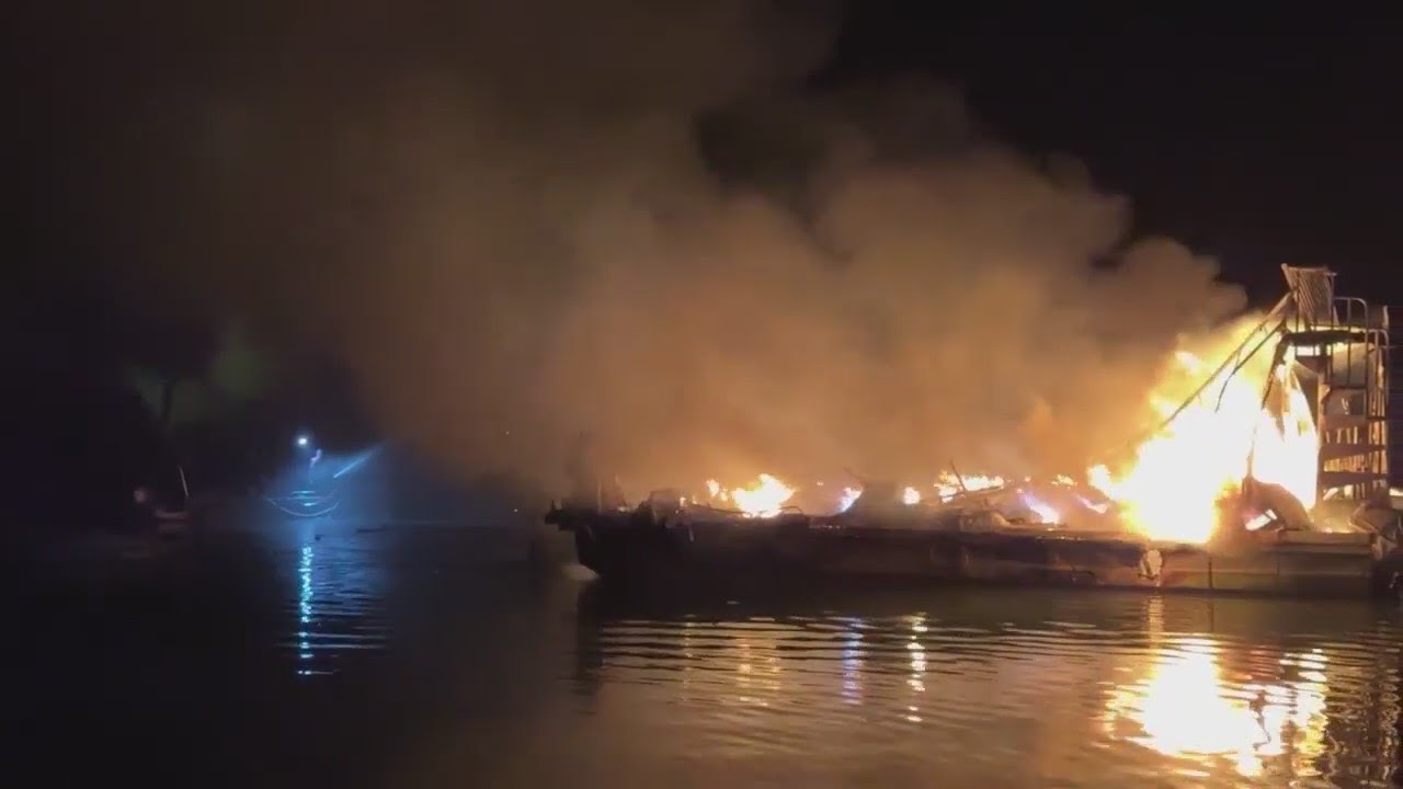 At least 23 boats destroyed after large dock fire burns at Lake Berryessa