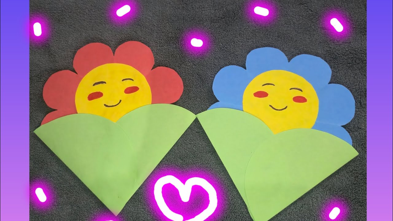 Easy flower bouquet for students #diy #craft #papercraft #handmadecraft #viralvideo #viral 