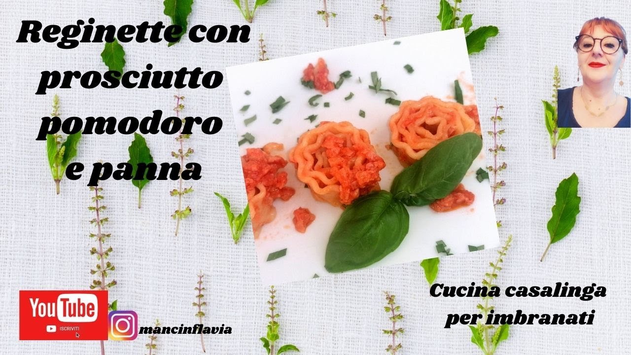 Reginette con prosciutto pomodoro e panna#pasta#riciclo#pomodoro