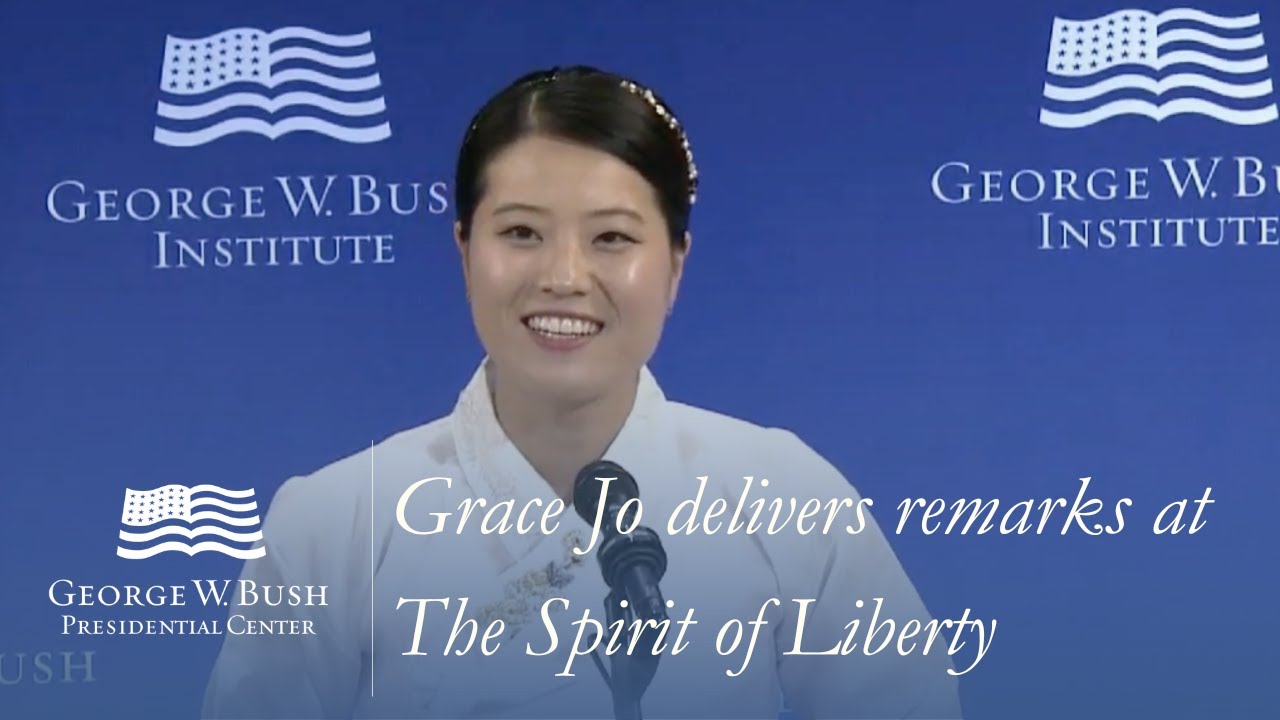 North Korean Grace Jo delivers remarks at The Spirit of Liberty