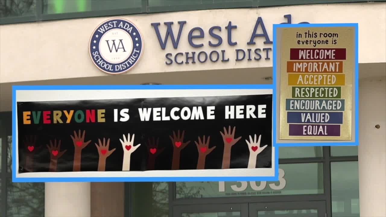 Students hold walkout after district teacher was asked to remove 'inclusive' sign