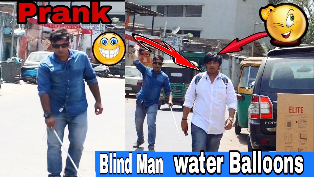 Blind Man Throwing Water Balloons On Strangers |Water Balloon Prank | Sagar No 1 |
