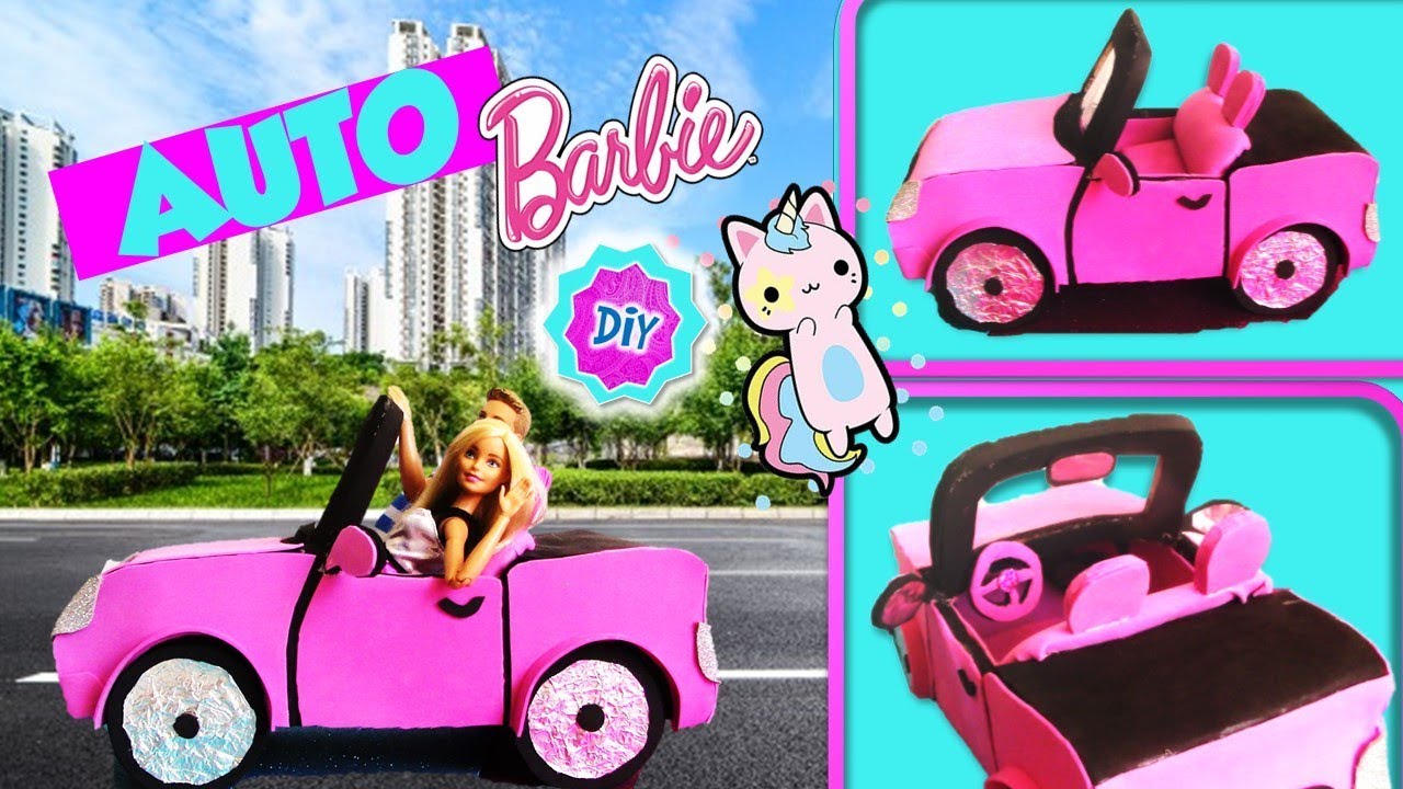 😻 Como hacer AUTO / COCHE para MUÑECAS Barbie RECICLANDO  CARTÓN! MANUALIDADES PARA MUÑECAS