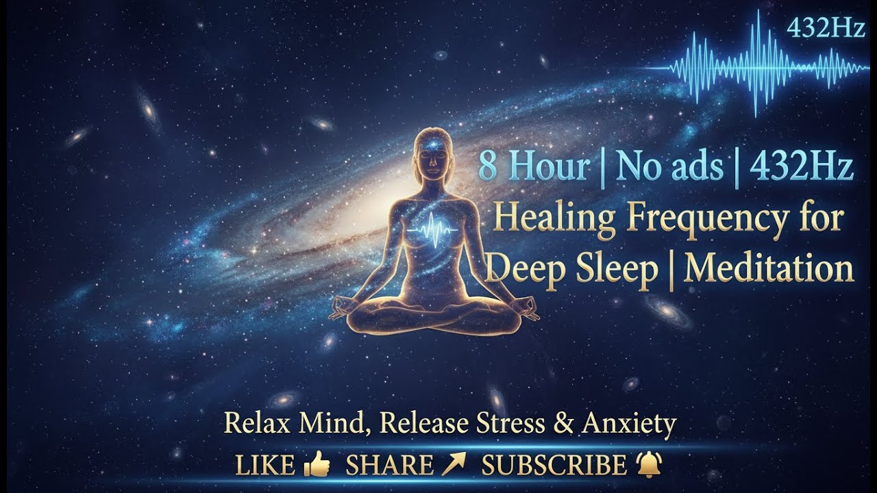 8 Hour | No Ads | 432Hz Deep Sleep Music 🌙|  Insomnia Relief | Heal Mind & Body | Stress relief