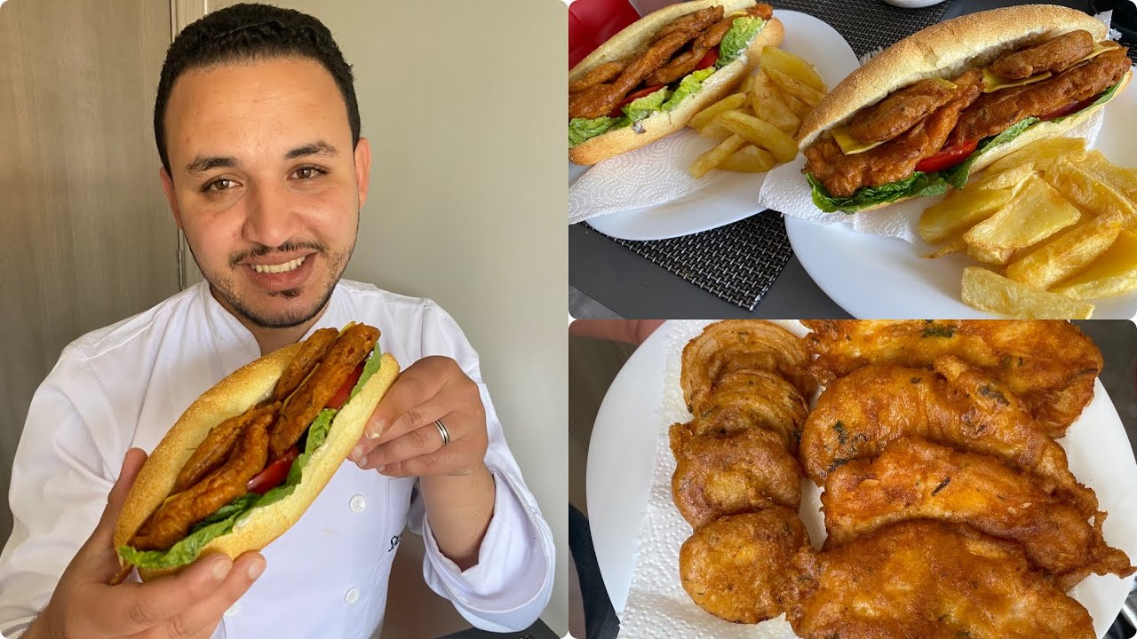 سندويتش دجاج مقرمش مع صلصته الرائعة😋مع اضافة خطيرة👌أكلة صيفية بنينة بطريقة الشاف أيوب🤪
