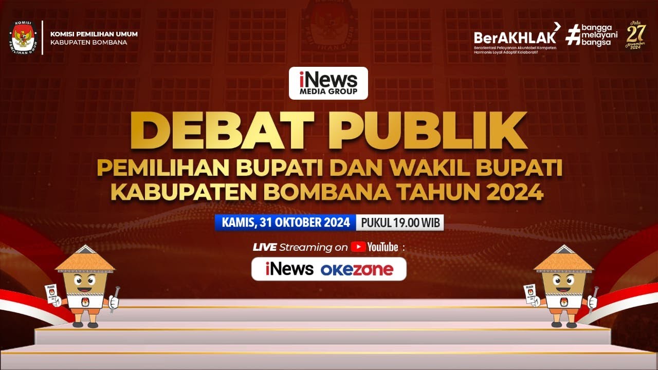 🔴 Live -  Debat Publik Calon Bupati dan Wakil Bupati Kabupaten Bombana Tahun 2024