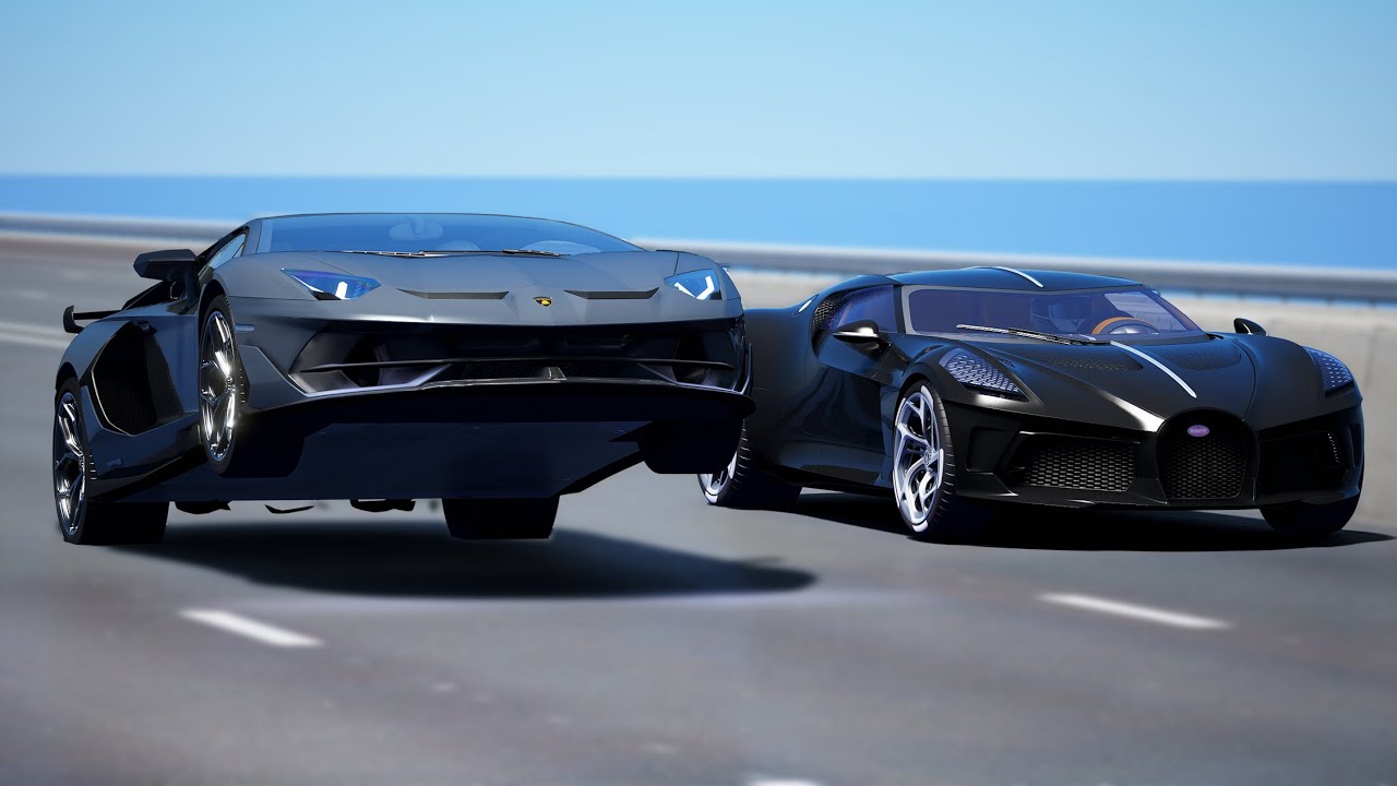 1,000KMH!!! Bugatti La Voiture Noire vs Lamborghini Aventador SVJ | DRAG & TRACK RACE