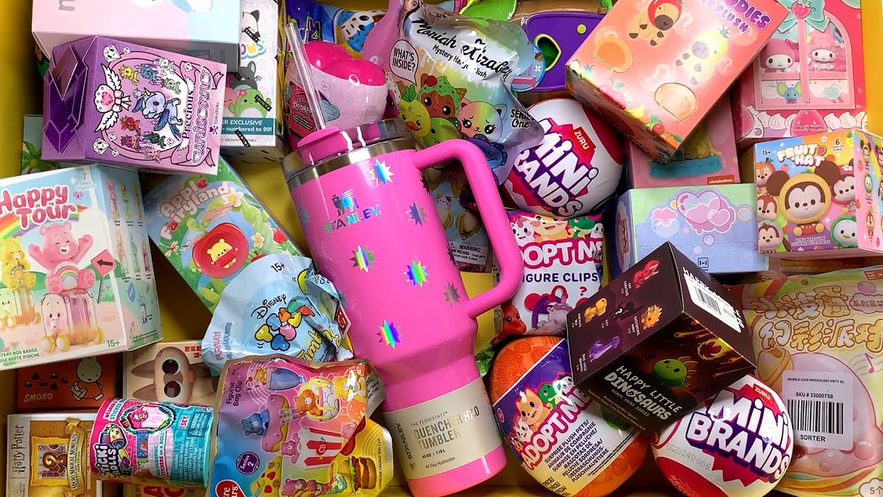 71 minutes of mystery surprise blind bag toys NO TALKING Stanley Cup, Adopt Me ASMR Unboxing Sounds
