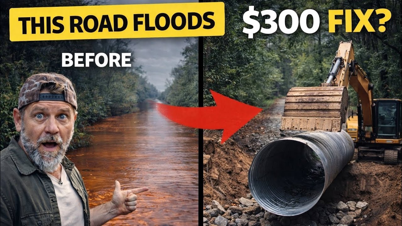 Flooded: Road Closed After Storm– We Had to Fix It to Access Property. @MineralBeach 