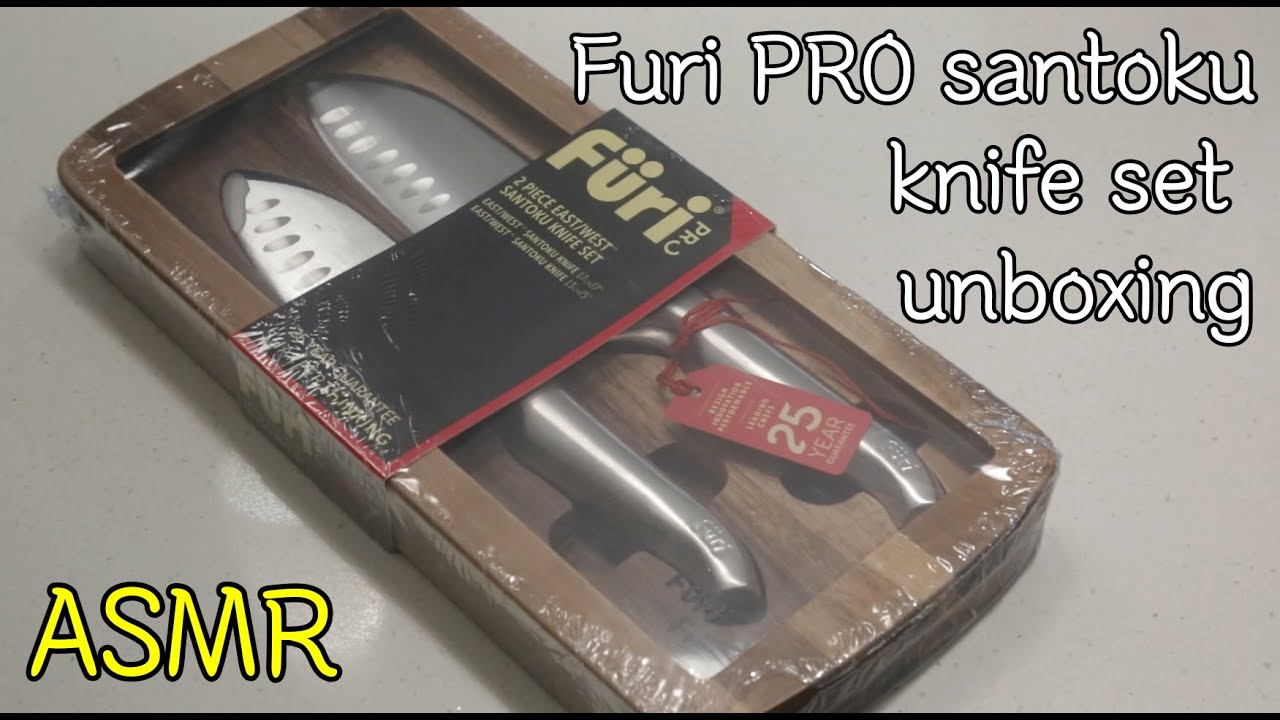 Furi Pro East West Santoku Knife set Unboxing + ASMR / 호주 퓨리 산토쿠 칼 언박싱