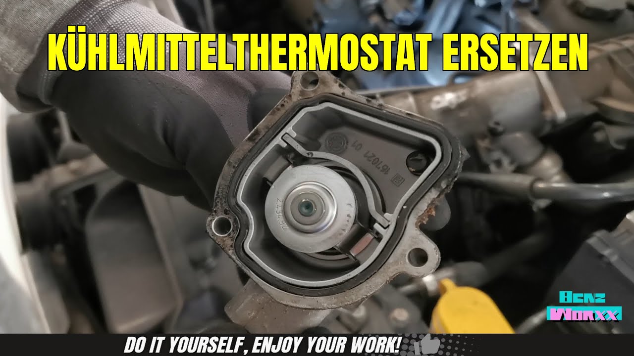 Mercedes Benz C + E Klasse W/S203 W/S211 220 CDI OM646 Kühlmittelthermostat tauschen.