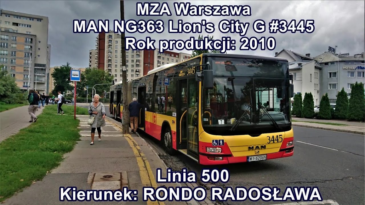 MZA Warszawa - Linia 500, MAN NG363 Lion's City G #3445