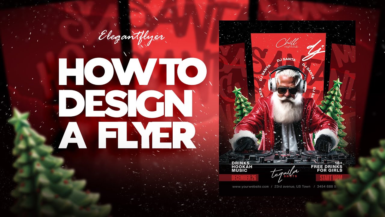 How to Make a Christmas Dj Party Flyer in Photoshop (2025 Design) | Tutorial + Free PSD