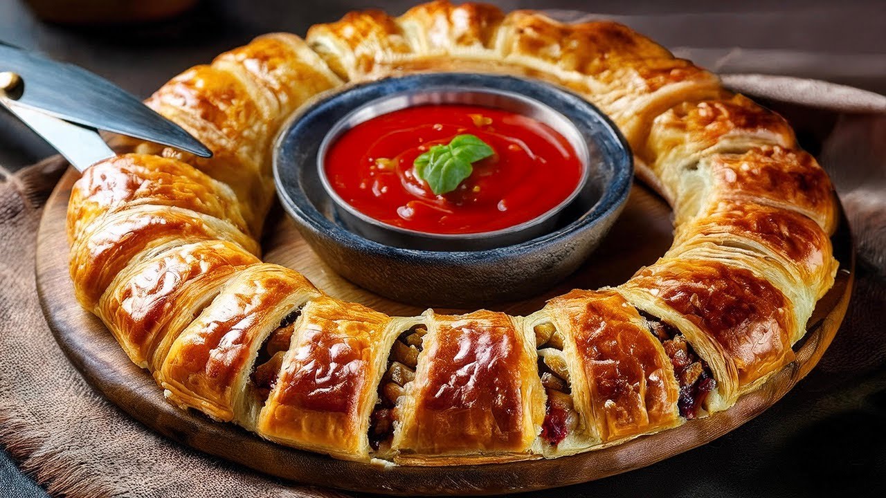 Wenn Sie Blätterteig und etwas Hackfleisch zu Hause haben! Jeder kann dieses Rezept machen!