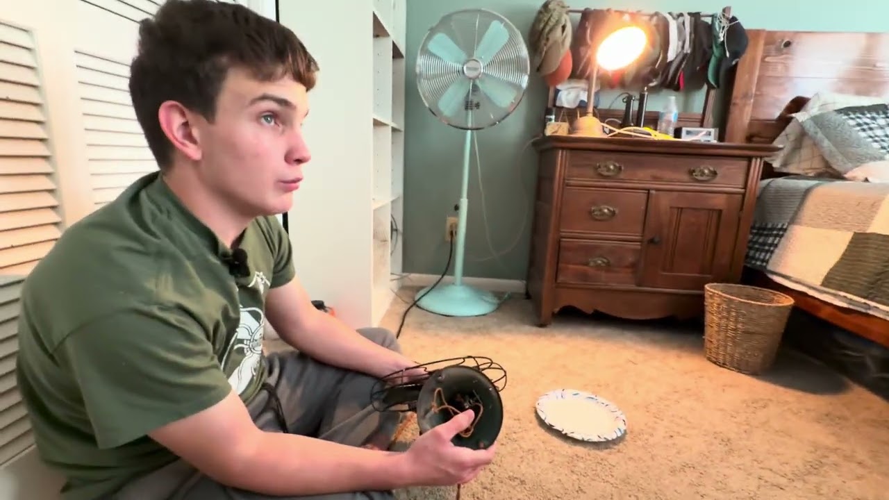 Vintage 1936 GE 8inch single speed oscillating Fan model 42x548 update video 