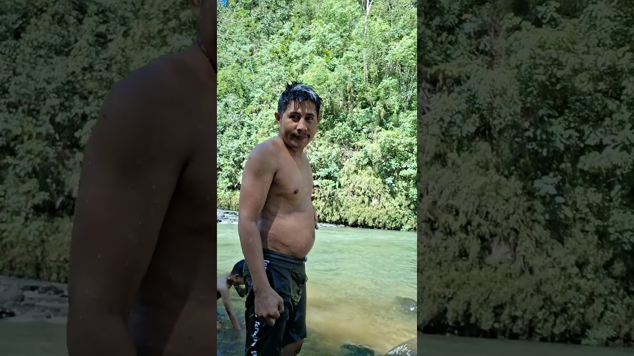 Naligo kami ni bunso sa ilog doon nadin kami nananghalian#ligochallengeaccepted 