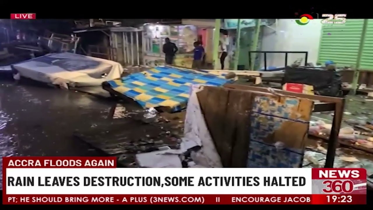 Accra Floods: Again Rain Leaves Destruction, Some Activities Halted