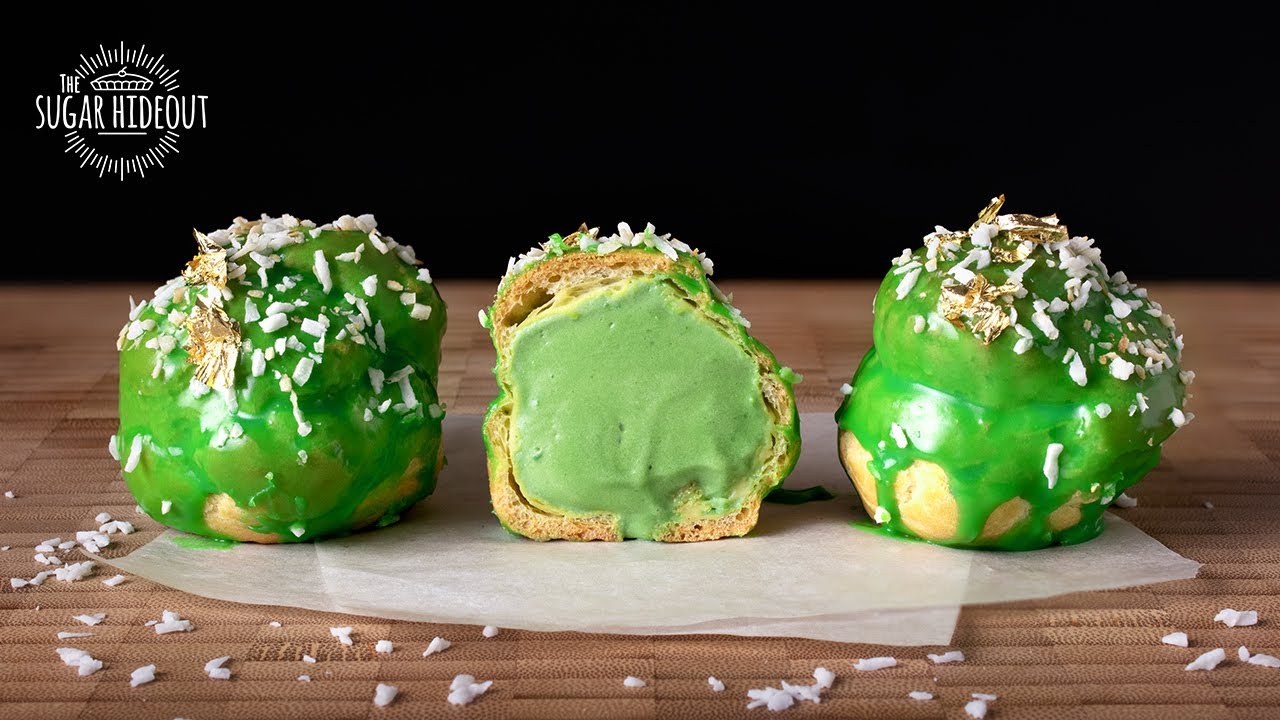 Pandan Coconut Cream Puffs