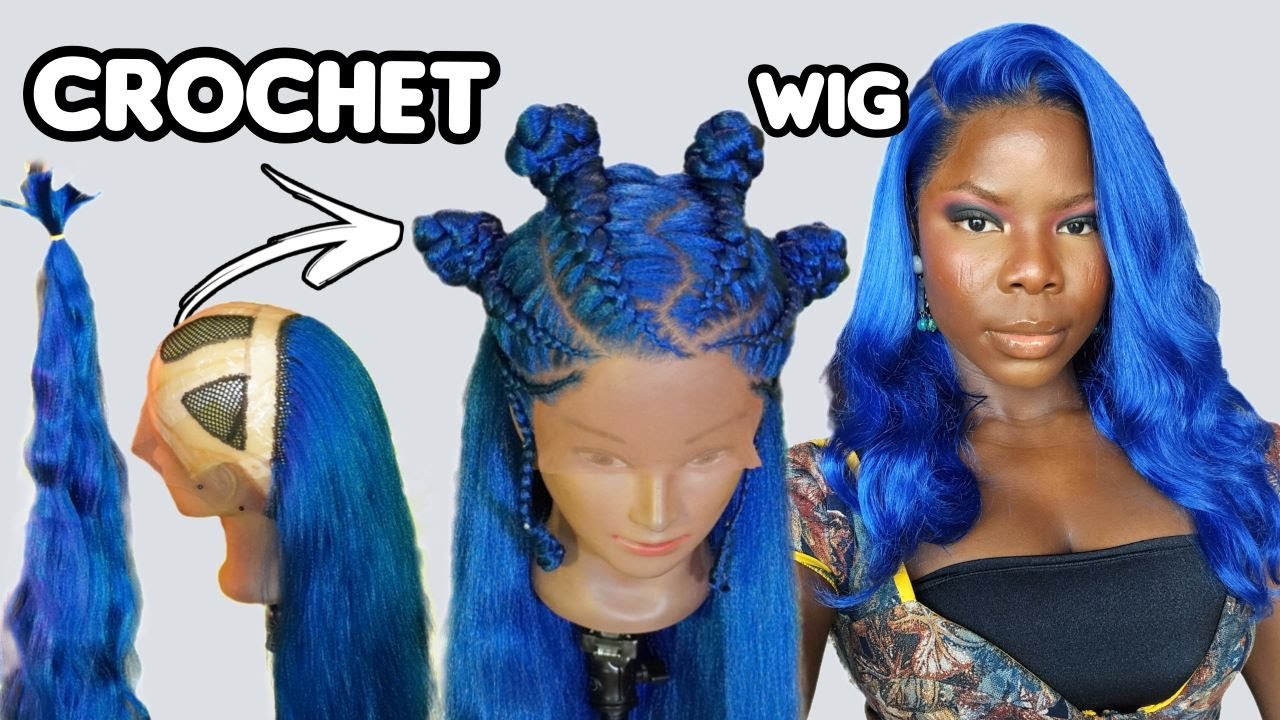 How To Make: Half Up Half Down Crochet Wig Using Braiding Hair | DIY