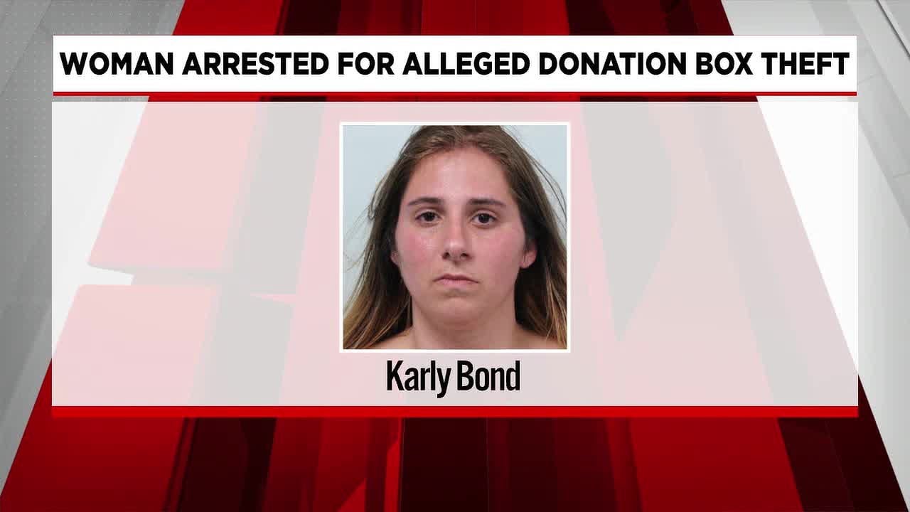 Woman arrested for alleged donation box theft