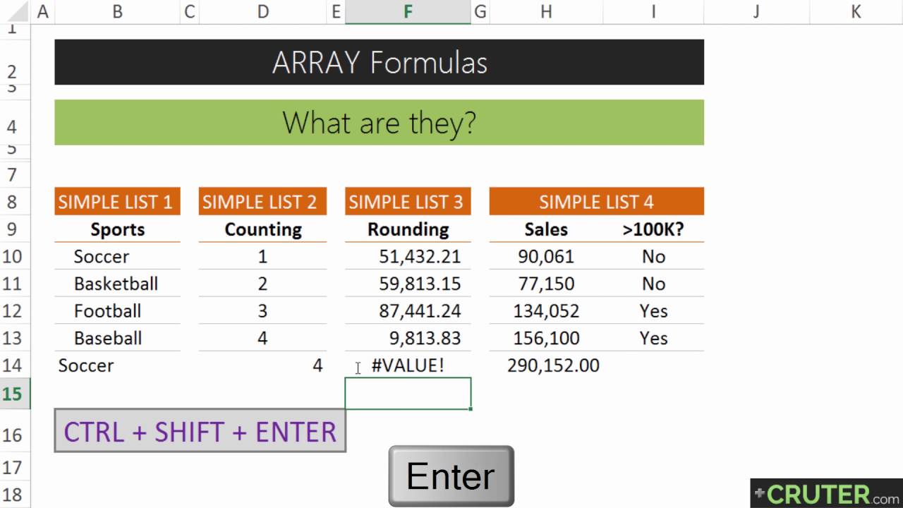 Excel Array Formulas: Intro - What are they?