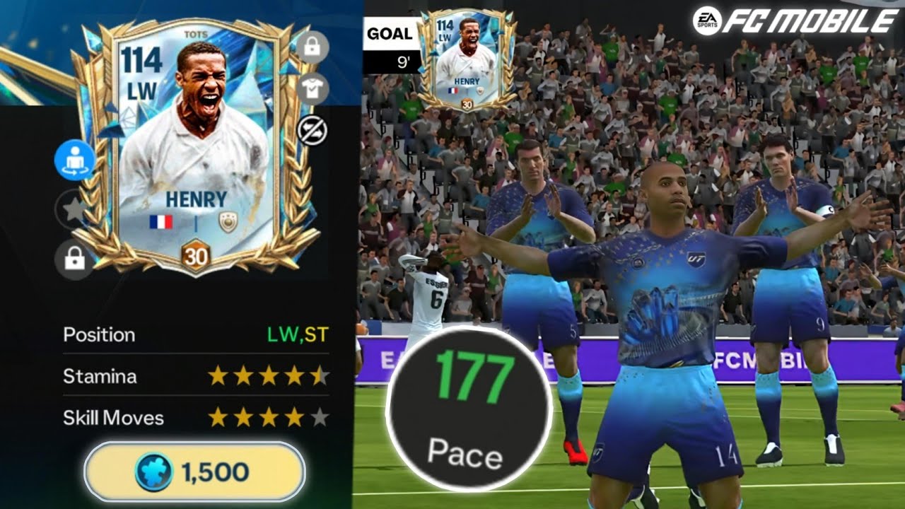 Fastest LW in FC Mobile -  TOTS Henry Worth 1500 Shards ?