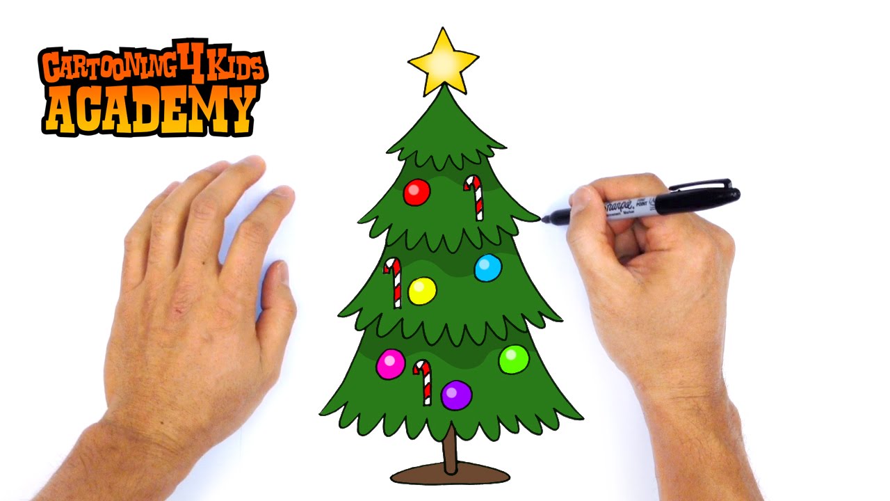 How to Draw a Christmas Tree- Art for Beginners