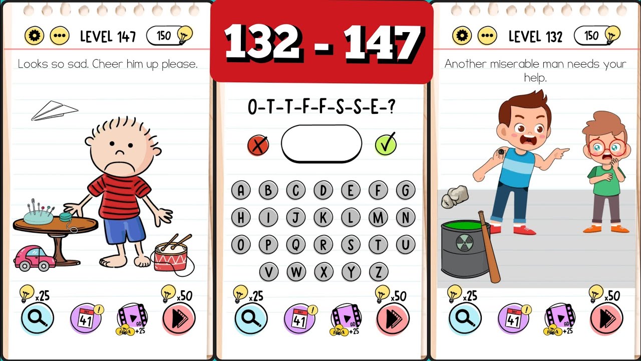 brain test level 132 133 134 135 136 137 138 139 140 141 142 143 144 145 146 147