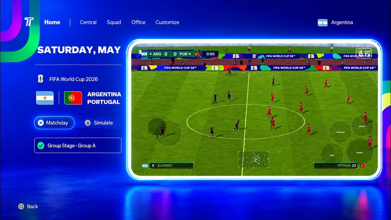 FIFA 16 MOD WORLD CUP 26 🔥 Argentina vs Portugal Full Match