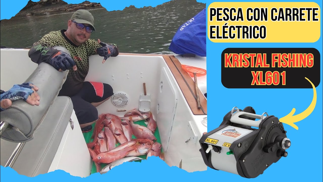 PESCA con carrete ELECTRICO Kristal Fishing XL601 #fishing #pesca #pescando