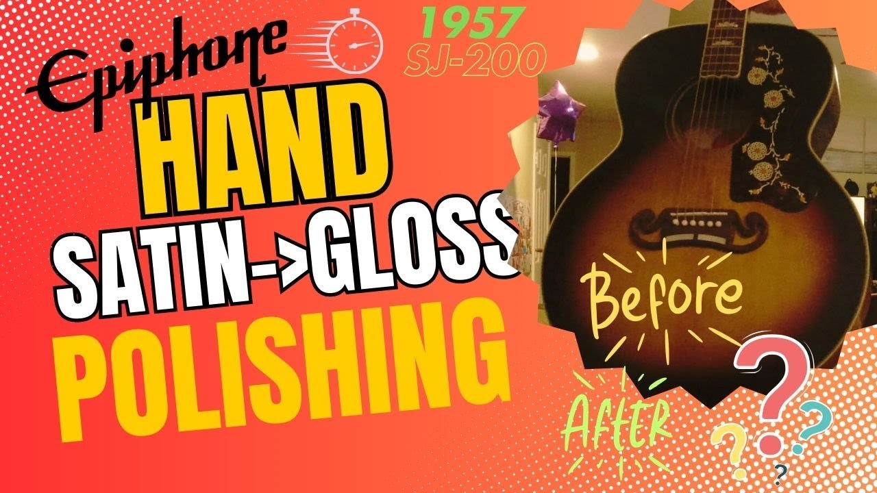 Hand Polishing Epiphone IBG 1957 SJ-200 Acoustic Guitar Satin to Gloss Finish with Drill Attachments