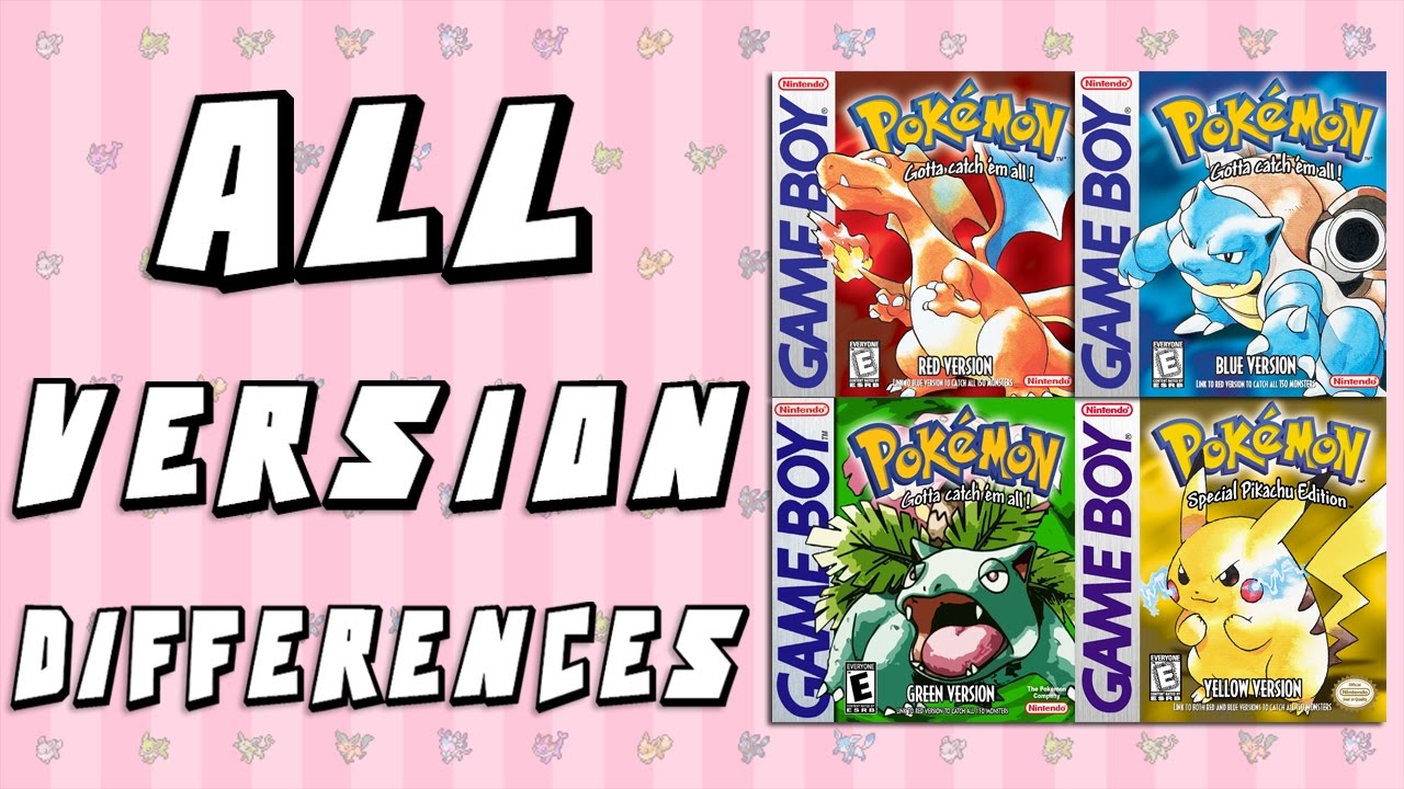 All Version Differences in Pokemon Red, Blue, Green & Yellow