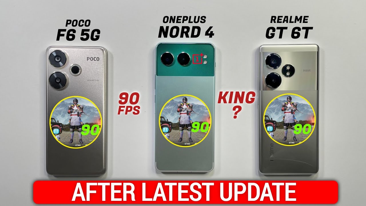 Poco F6 vs Realme GT 6T vs OnePlus Nord 4 Pubg Test - True 90fps Gaming Phone Under 30K ??