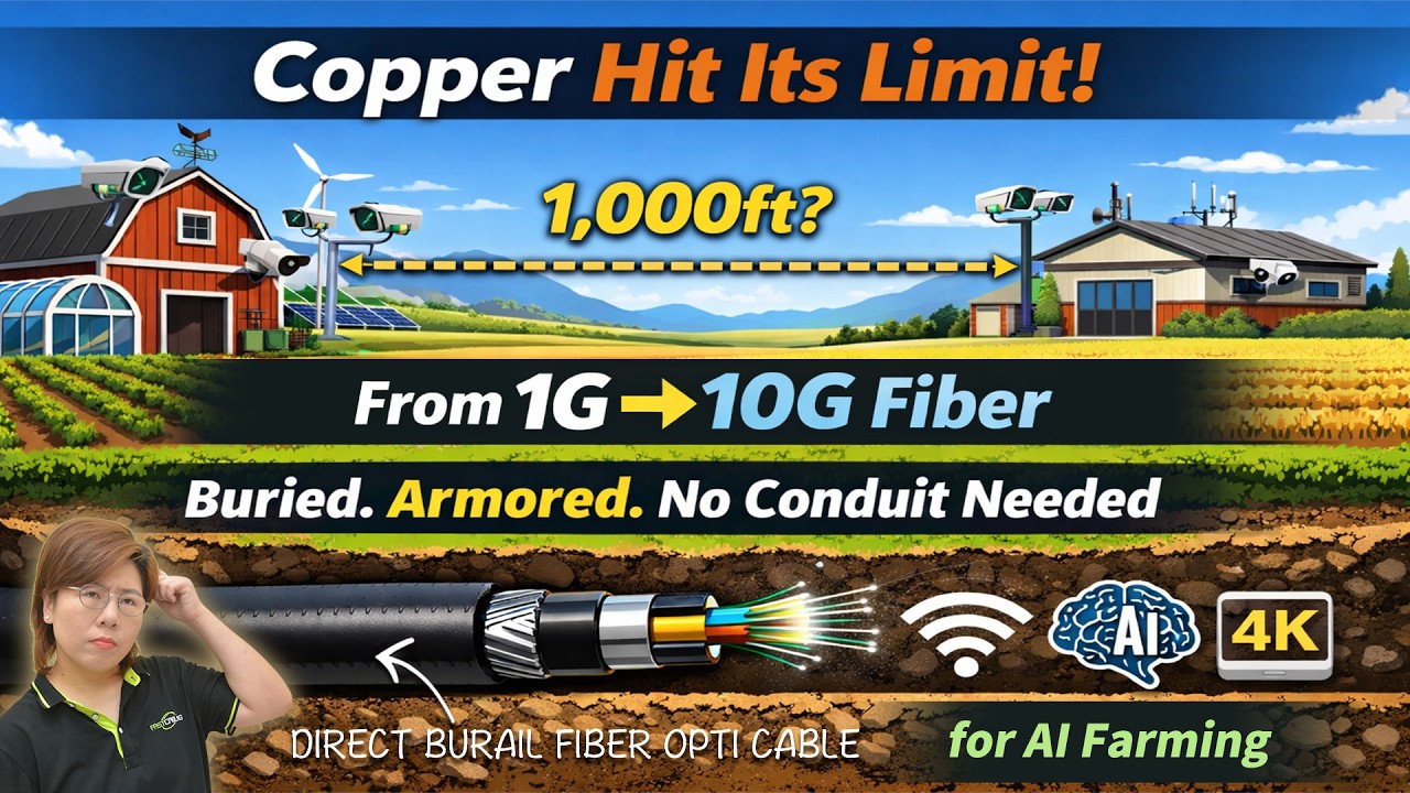 How to Run 10G Fiber 1,000ft for Smart Farms (Direct-Burial Guide)
