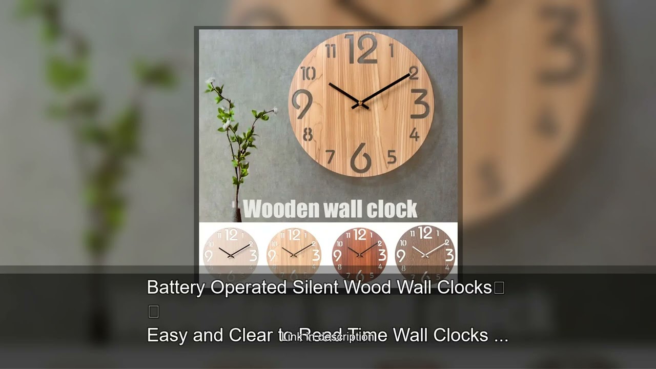 Battery Operated Silent Wood Wall Clocks Easy and Clear to Read Time Wall Clocks for Home Decor
