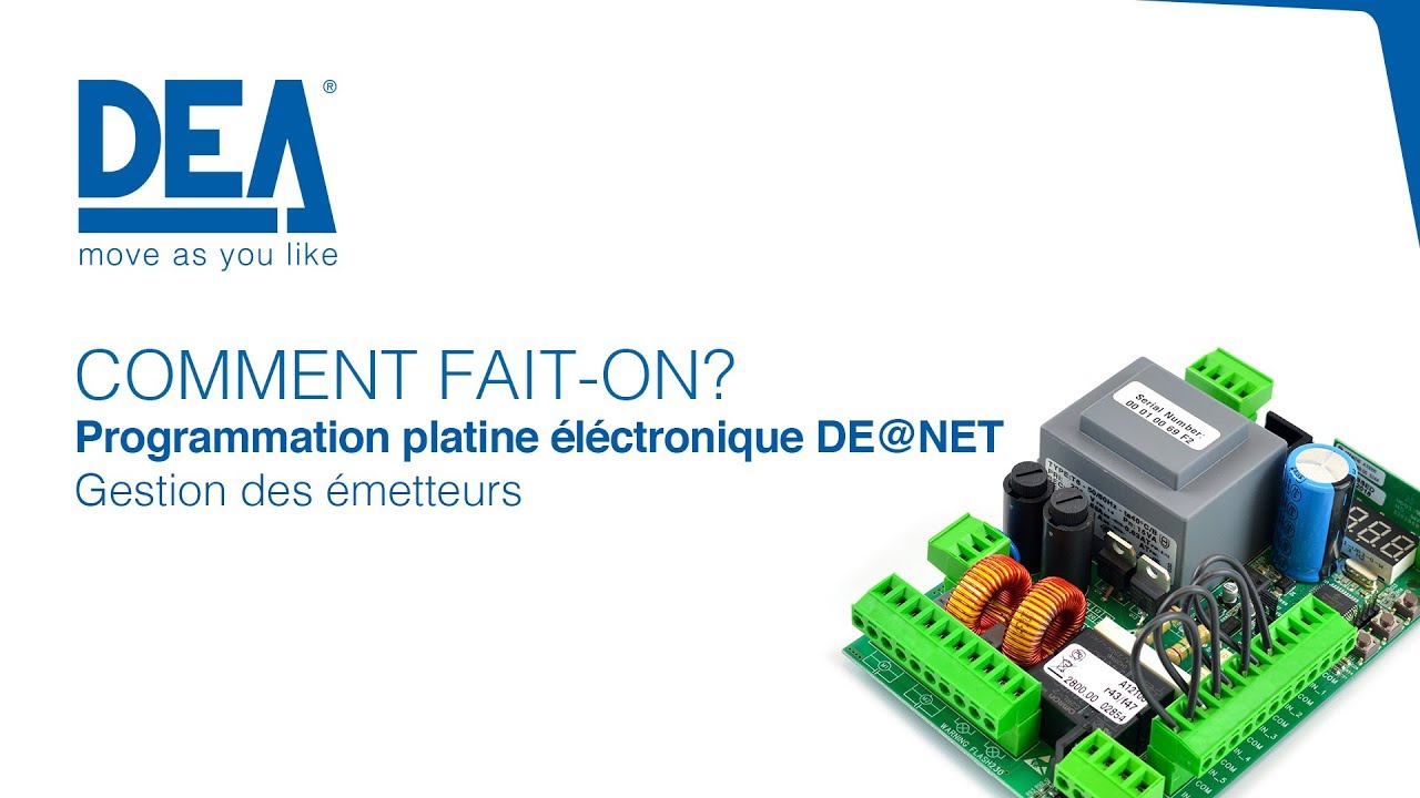 FR - Programmation platine éléctronique DE@NET - Gestion des émetteurs
