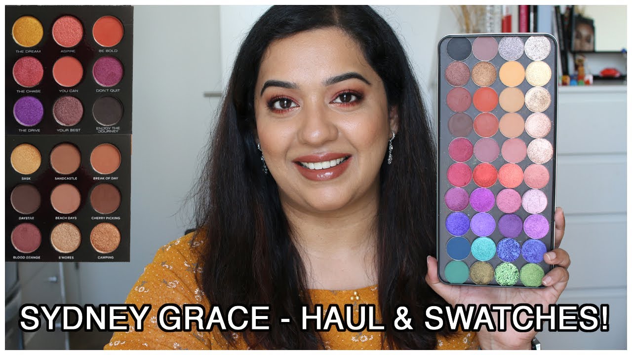 Sydney Grace Christmas in July 2020 Haul and Eyeshadow Swatches on Indian Skintone
